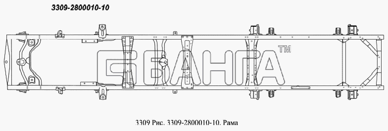 ГАЗ ГАЗ-3309 (Евро 2) Схема Рама-152 banga.ua
